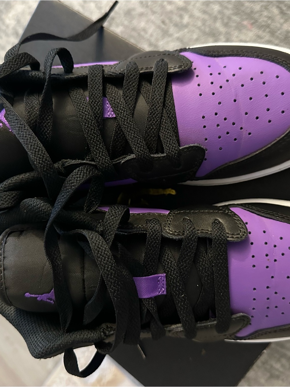 Youth Purple and Black High-Top Sneakers